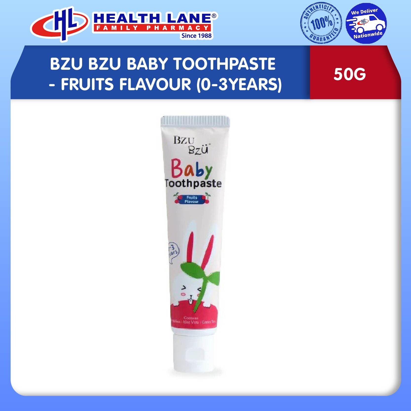 BZU BZU BAYI UBAT GIGI (50G) - FRUITS FLAVOUR (0-3YEARS)
